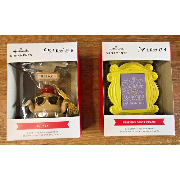 Friends Christmas Tree Ornament Lot Hallmark New in Box Turkey Door Frame - Picture 1 of 4